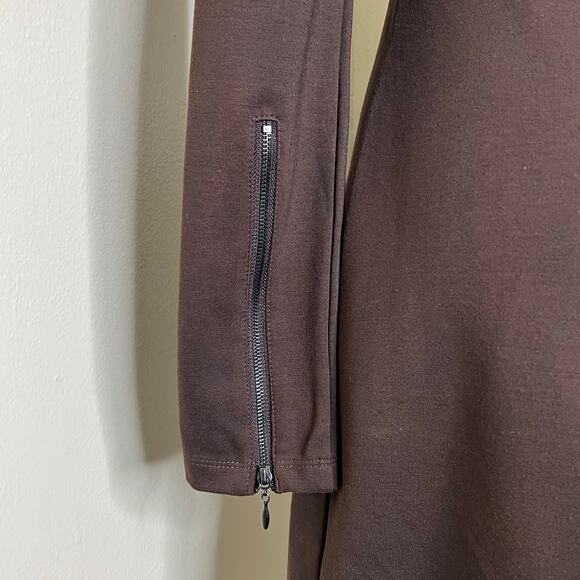 Boston Proper Dress XS Women Brown Turtleneck Minimalist Long Sleeve Ponte New - Picture 5 of 9